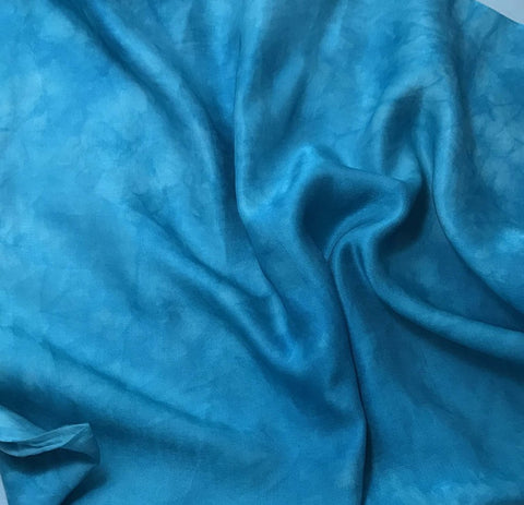 Teal Blue - Hand Dyed Silk/Cotton Sateen