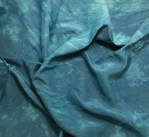 Teal Blue - Hand Dyed Silk/ Cotton Habotai