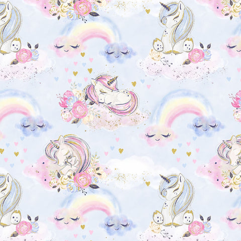 Unicorns & Rainbows - Unicorn Utopia - by 3 Wishes Fabrics for E.E. Schenck Company 100% Cotton Fabric