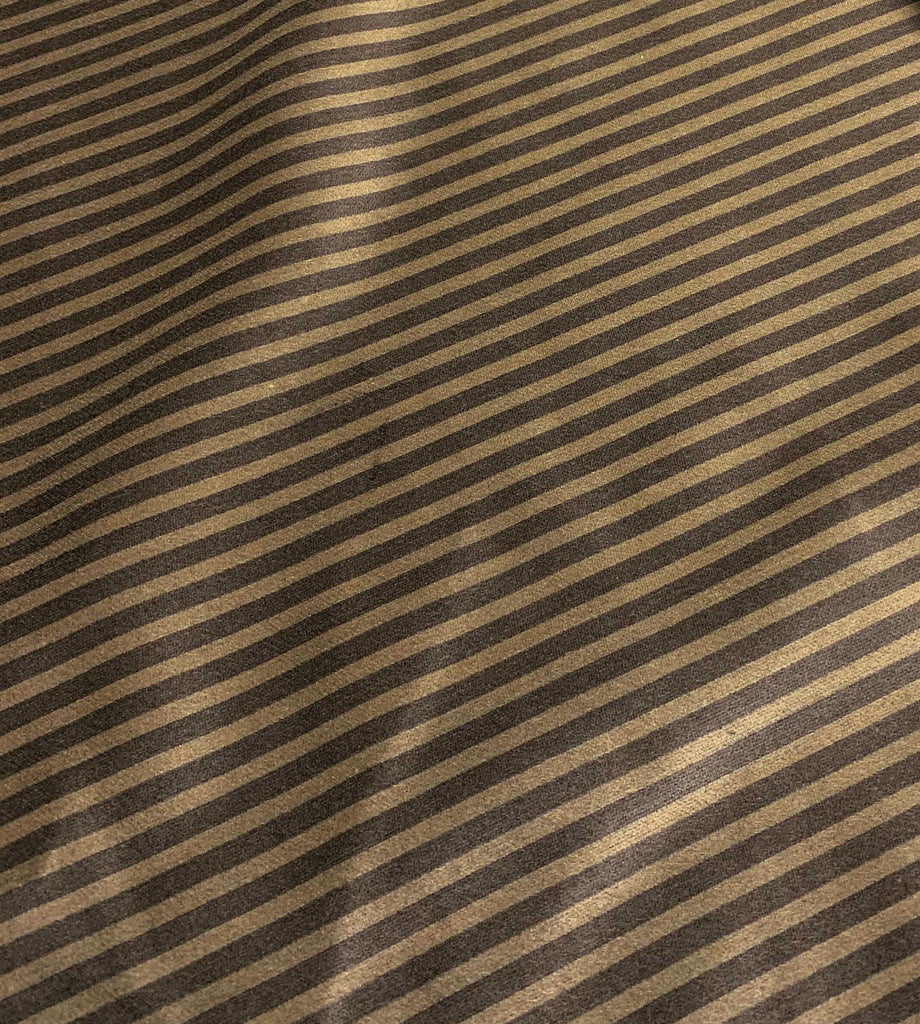 Brown Cotton Velvet 1/4" Stripes