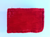 Cherry Red Hand Dyed Silk Velvet Zipper Pouch