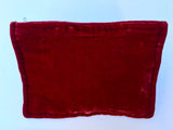 Cranberry Red Hand Dyed Silk Velvet Zipper Pouch
