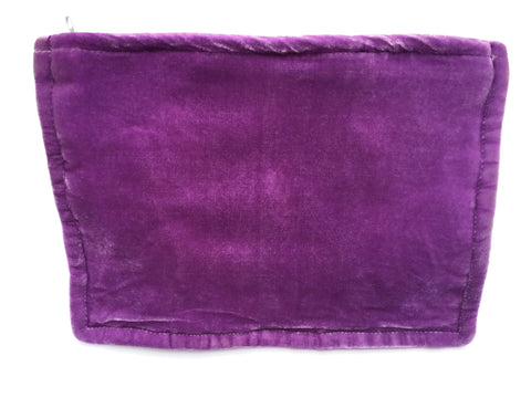 Violet Purple Hand Dyed Silk Velvet Zipper Pouch