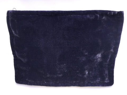 Midnight Blue Hand Dyed Silk Velvet Zipper Pouch