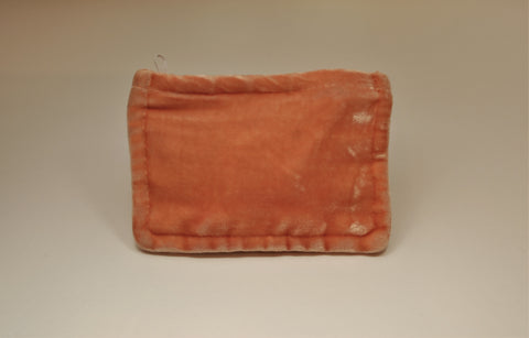 Persimmon Orange Hand Dyed Silk Velvet Zipper Pouch