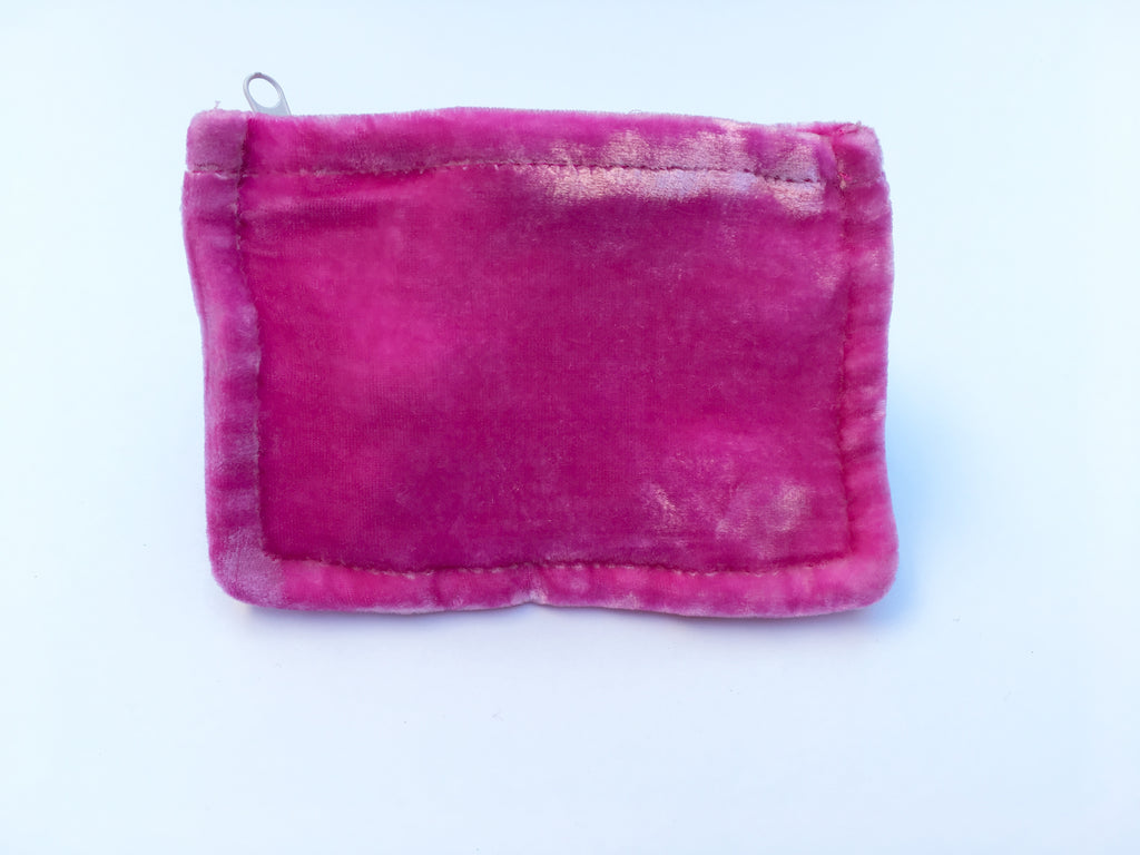 Pink Orchid Hand Dyed Silk Velvet Zipper Pouch
