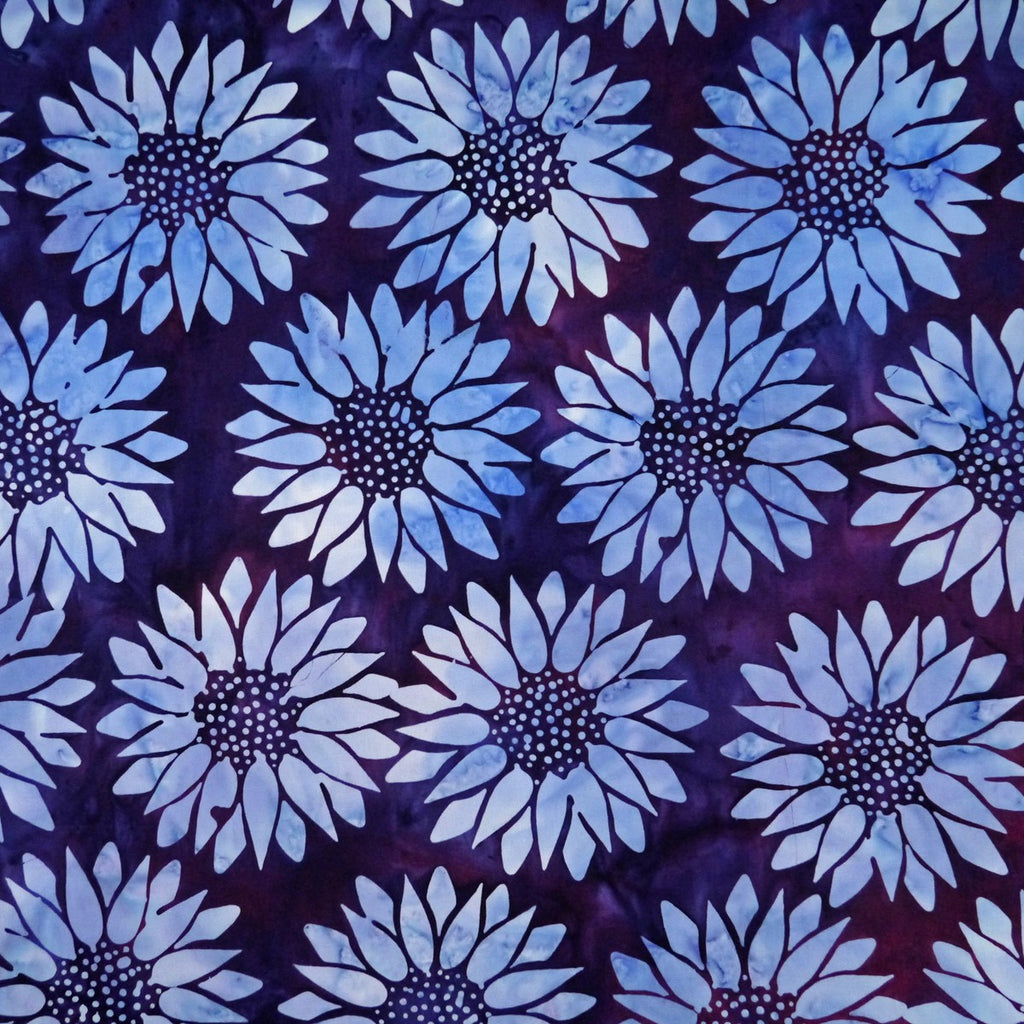 Vino Purple Sunflower Floral Peppy Purpur - Batik by Mirah Cotton Fabric