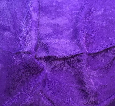 Violet Purple Paisley - Hand Dyed Silk Jacquard