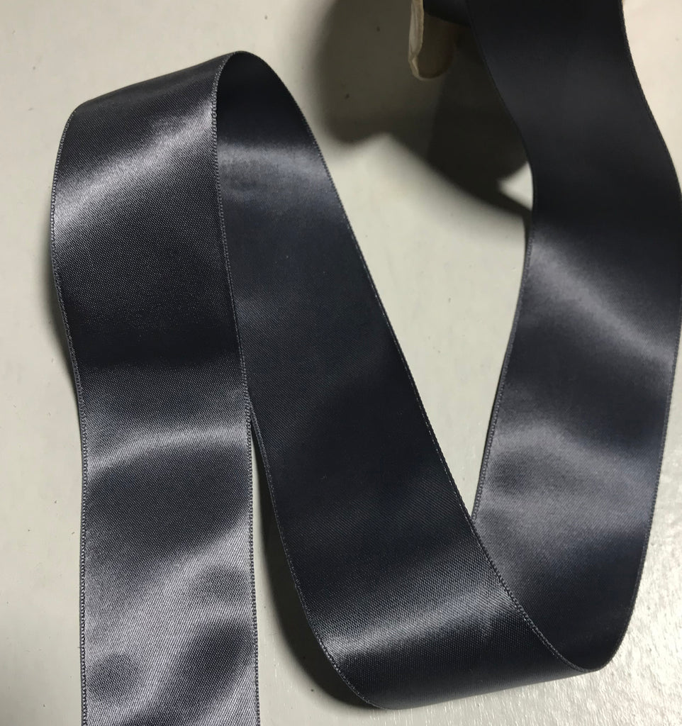 Wedgewood Blue 1 1/2" Vintage Grayblock Double Faced Satin Ribbon
