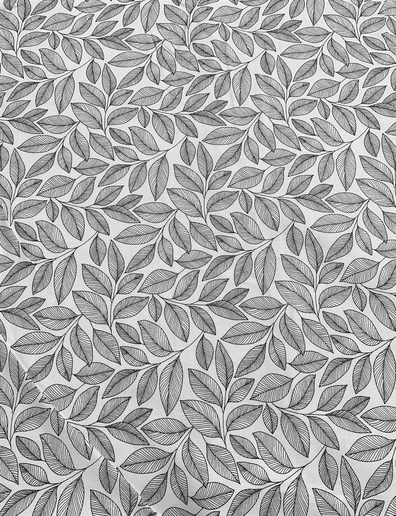 White/Black Large Leaf Toss - Simply Neutral 2 - by Deborah Edwards for Northcott Cotton Fabric