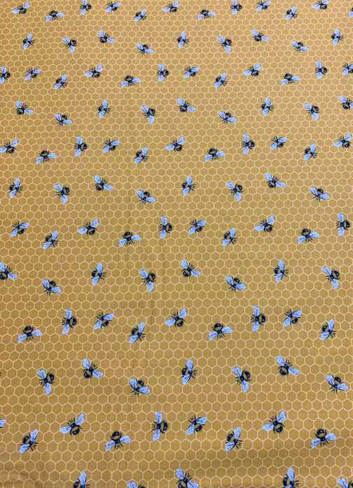 Yellow Multi Honeycomb Bees - Bee Kind - by Jade Mosinski for Northcott Cotton Fabric